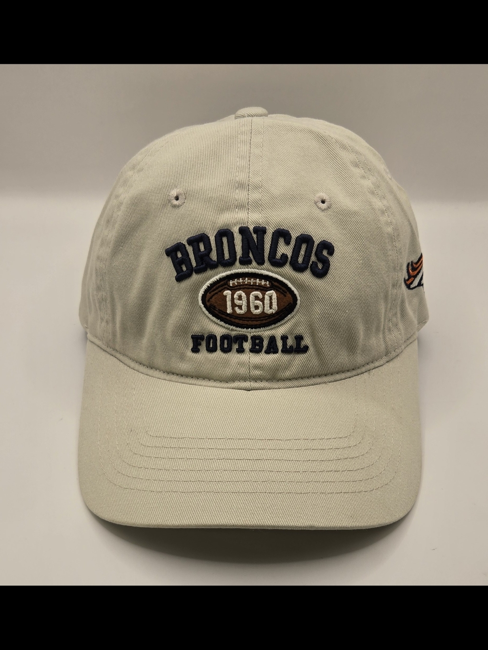 Denver Broncos 1960 Football NFL Adjustable Strapback Hat Beige Embroidered #702